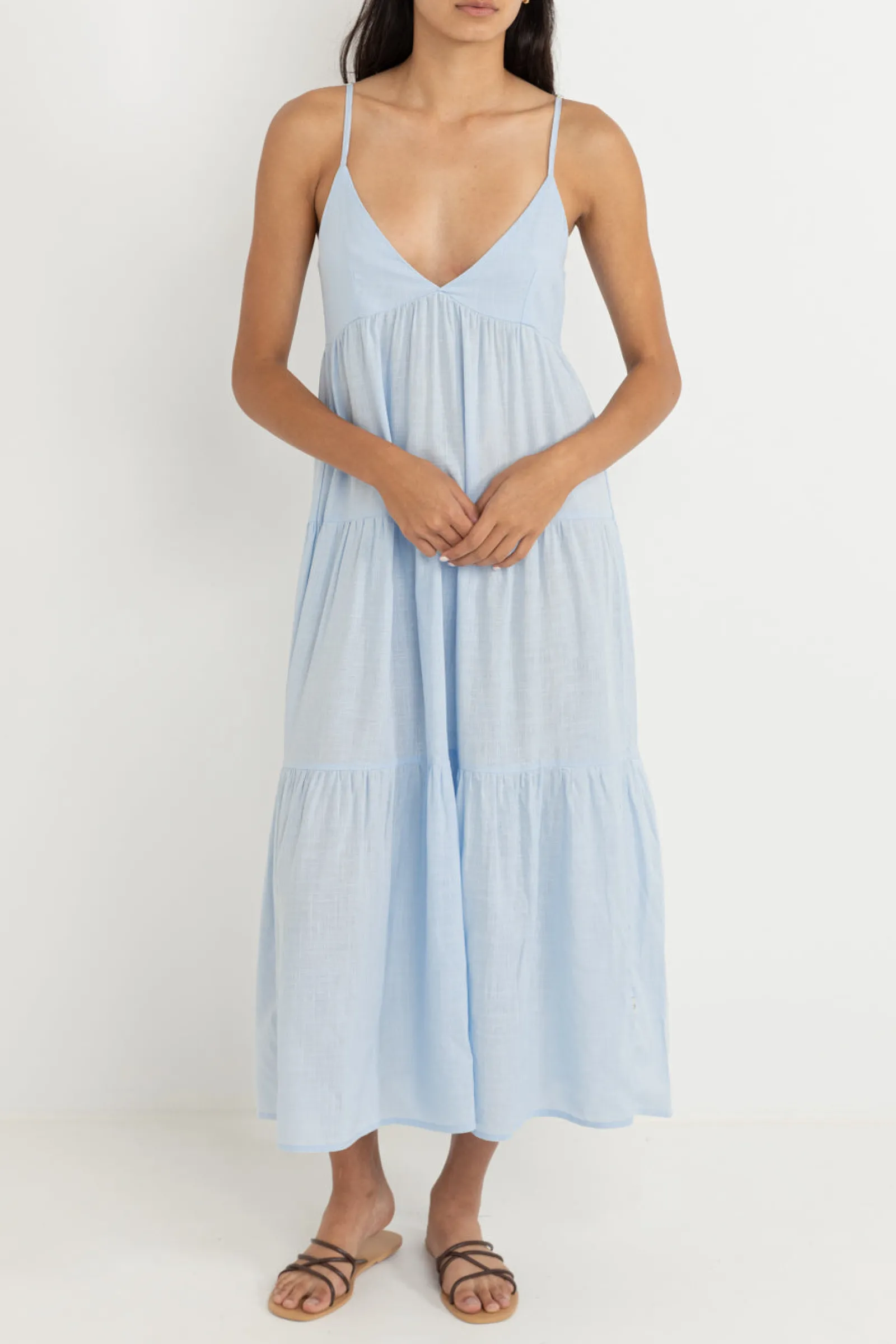 Rhythm Livin Classic Tiered Midi Dress-Women Dresses