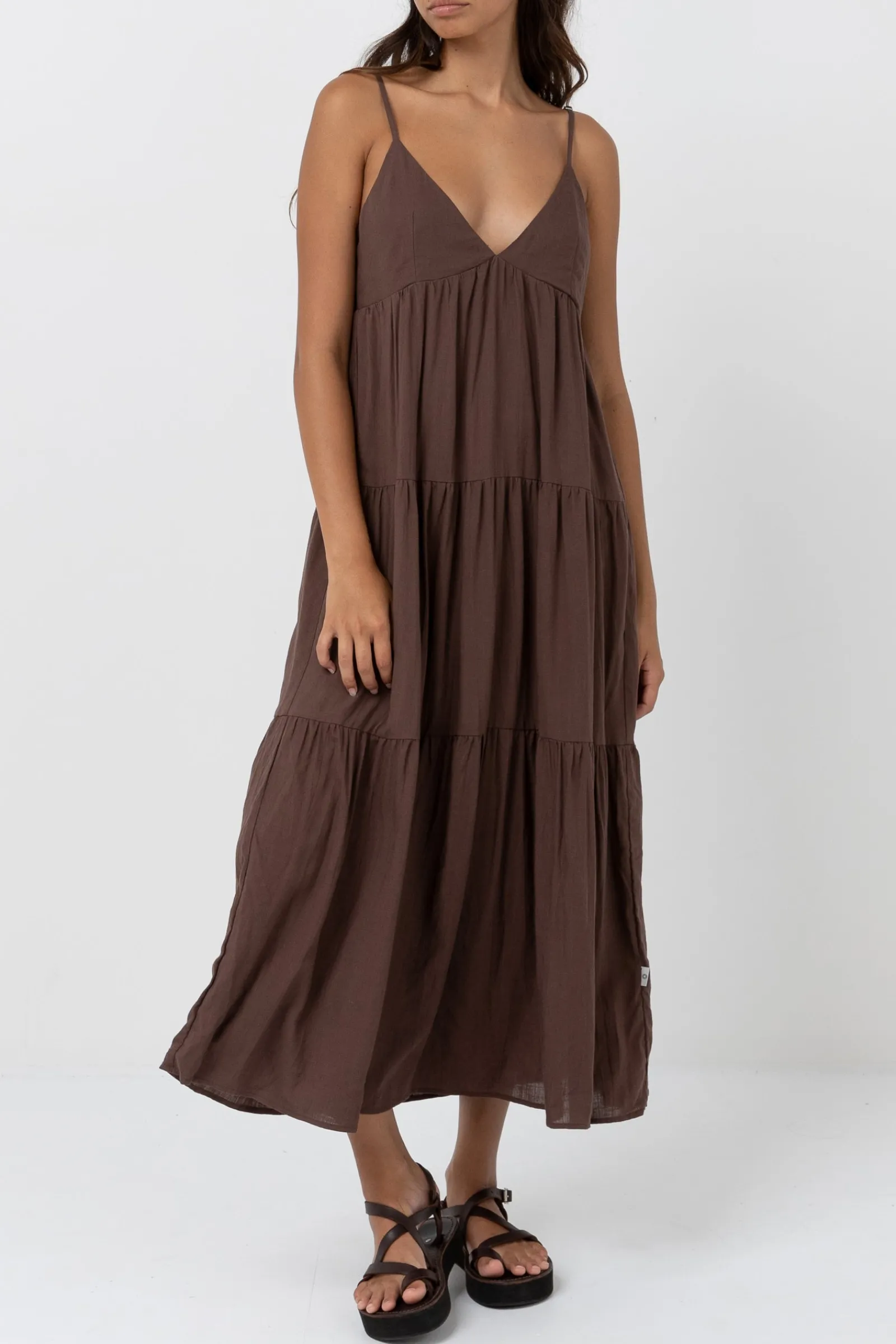 Rhythm Livin Classic Tiered Midi Dress-Women Dresses