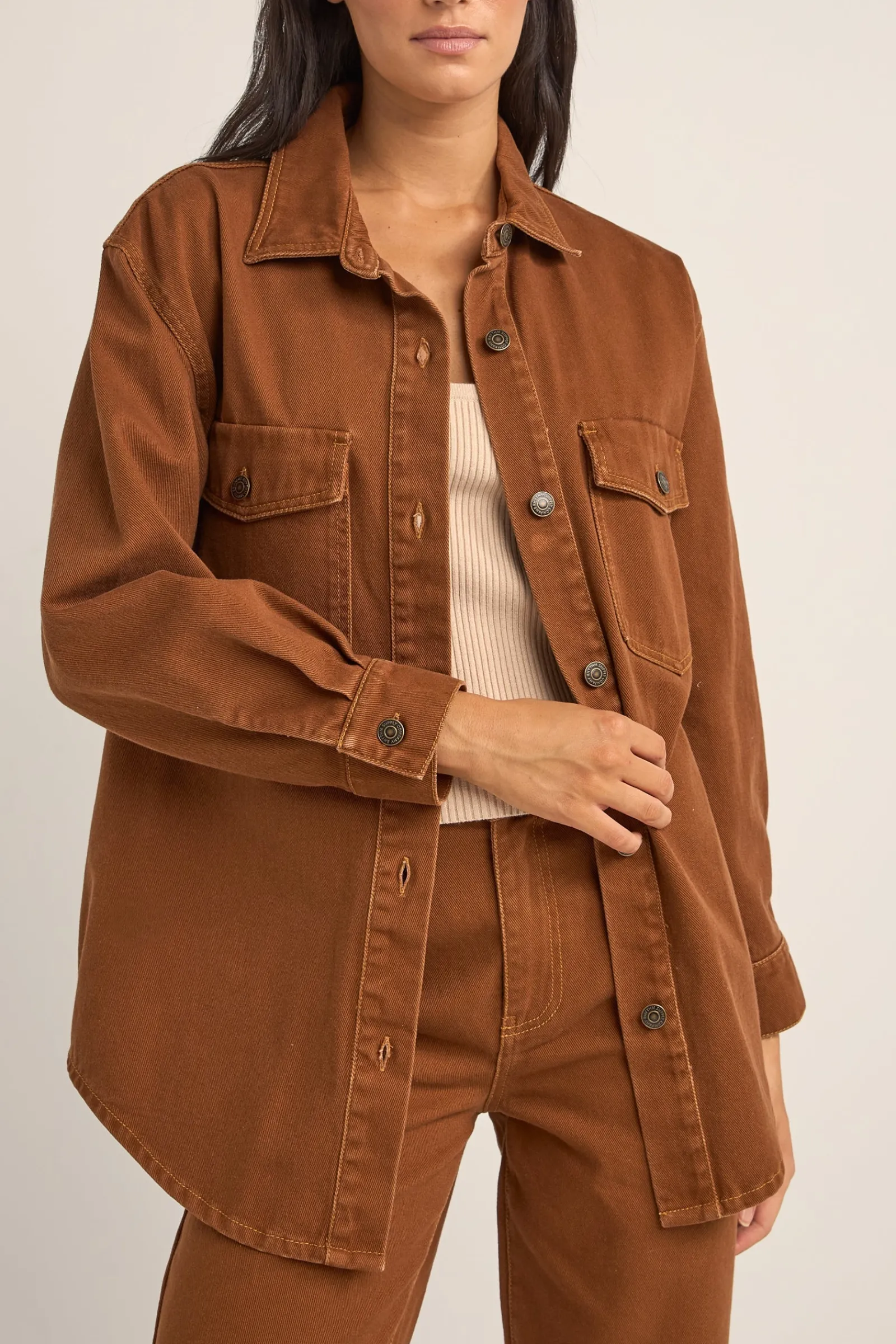 Rhythm Livin Claude Drill Shacket-Women Jackets