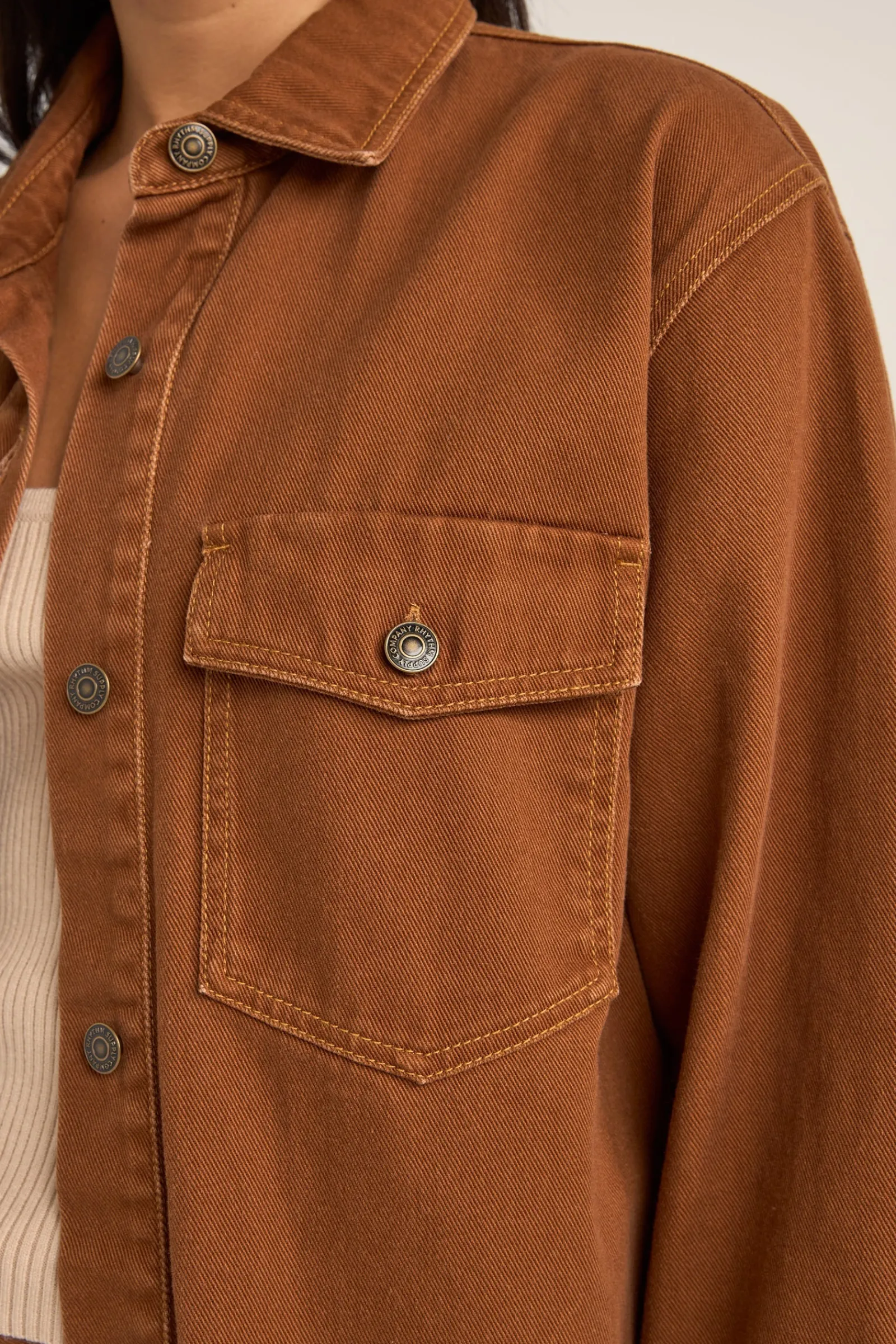 Rhythm Livin Claude Drill Shacket-Women Jackets