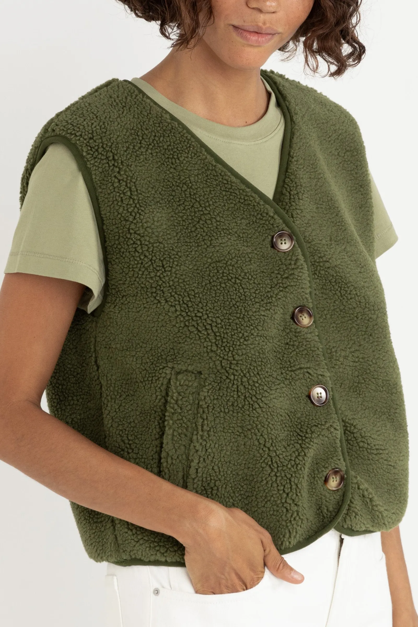 Rhythm Livin Ella Sherpa Vest-Women Fleece