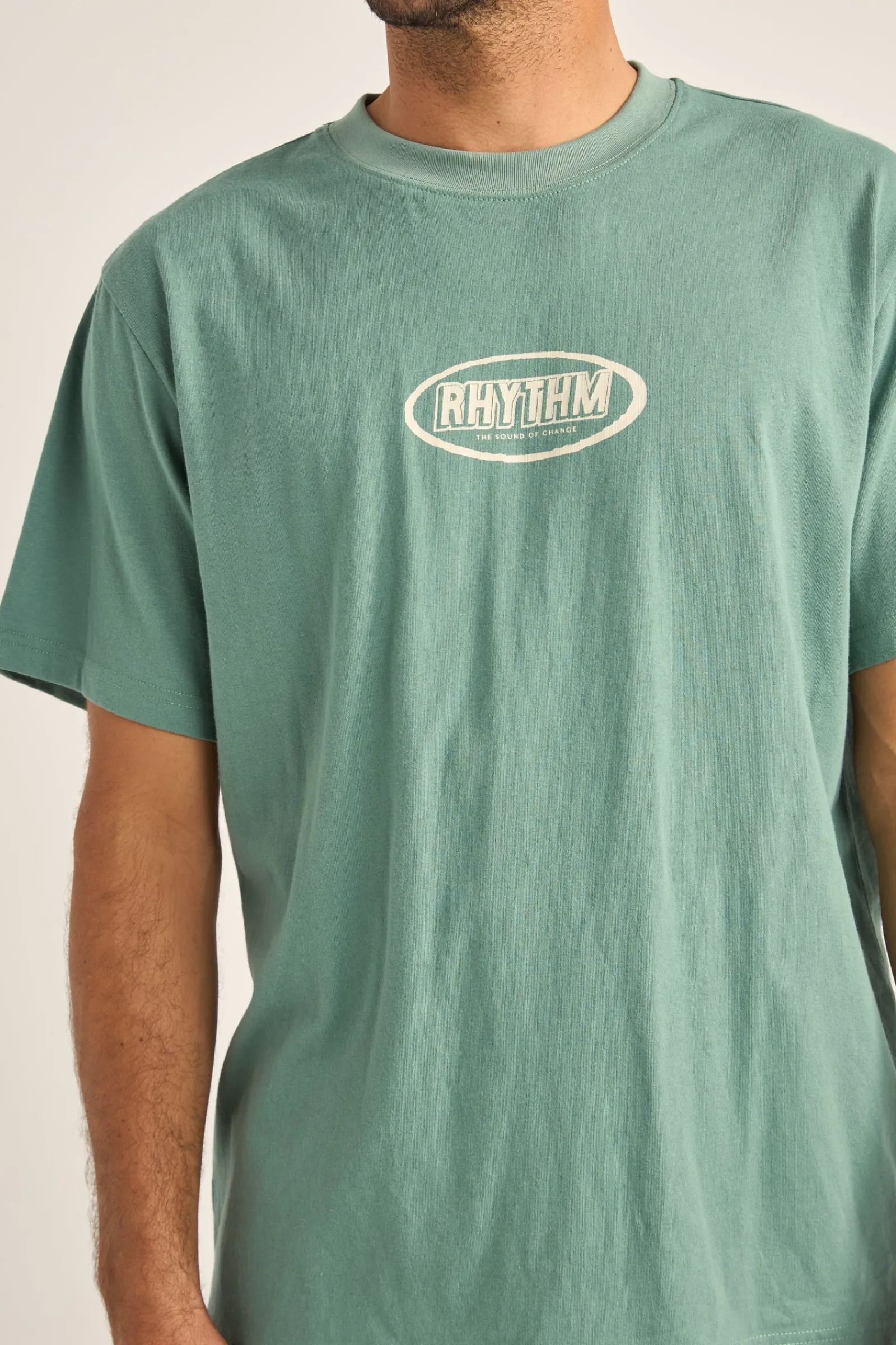 Rhythm Livin Elliptic Printed Vintage Ss T-Shirt Vintage Green- T-shirts