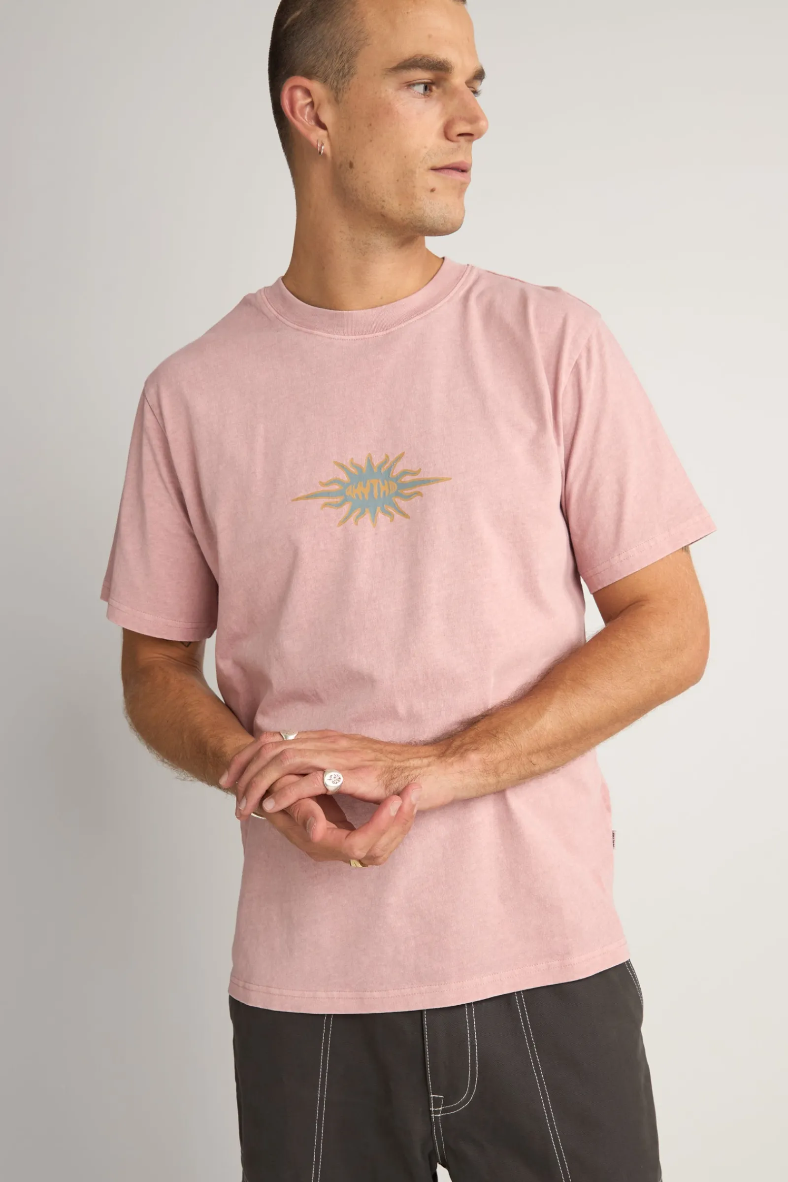 Rhythm Livin Flame Printed Vintage Ss T Shirt- T-shirts