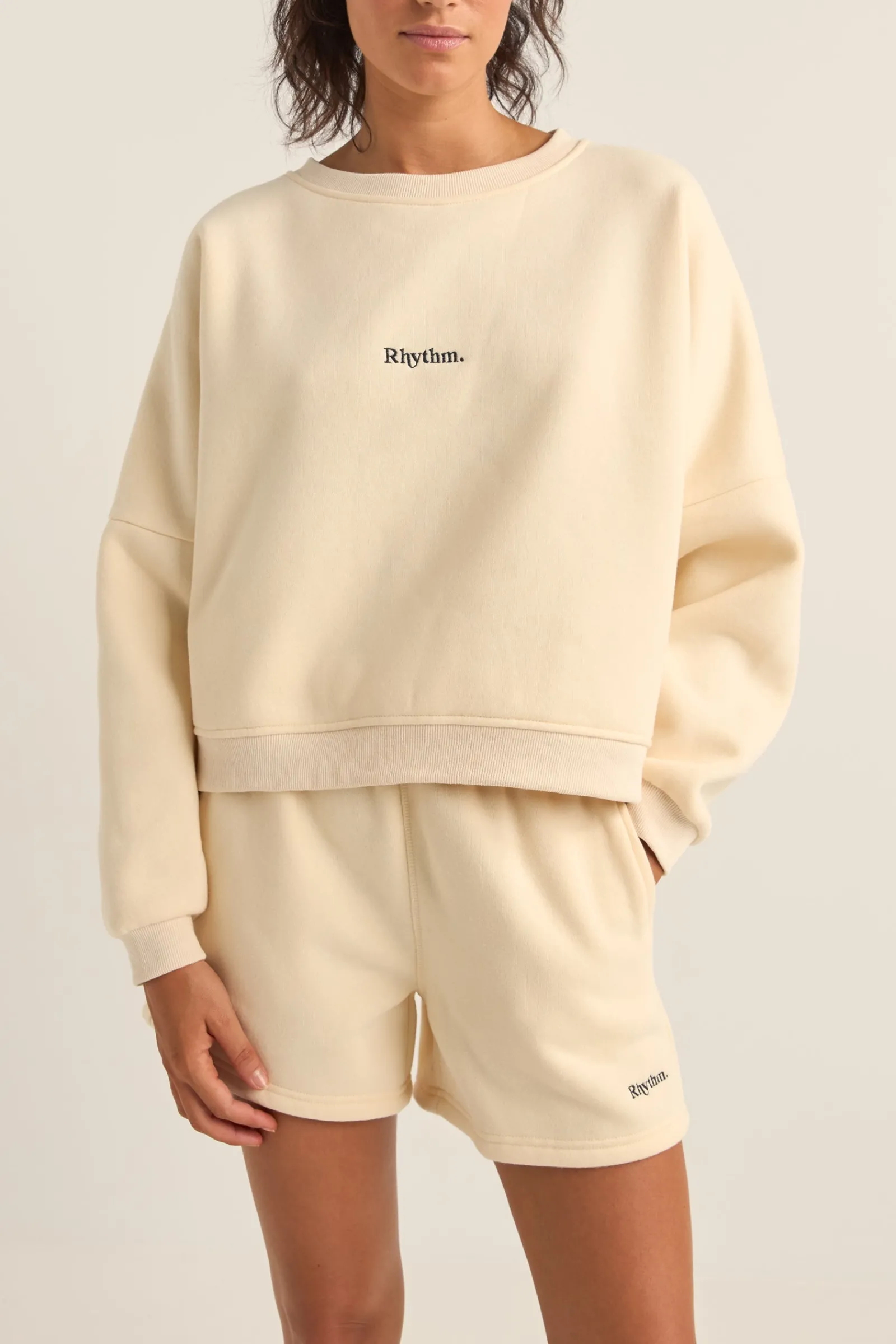Rhythm Livin Logo Crew Neck Fleece-Women Fleece