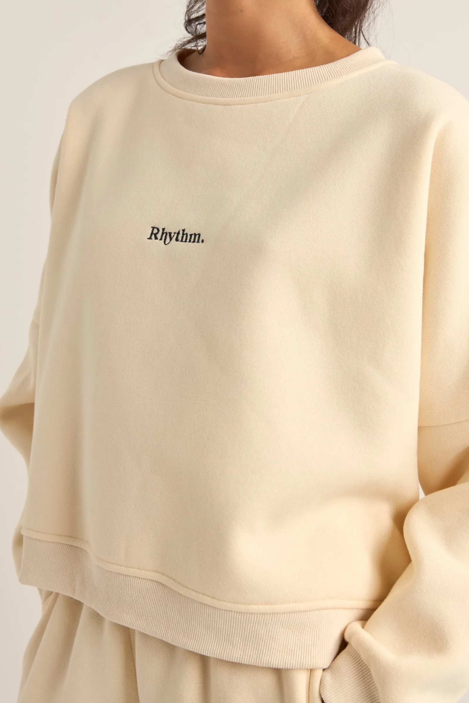 Rhythm Livin Logo Crew Neck Fleece-Women Fleece