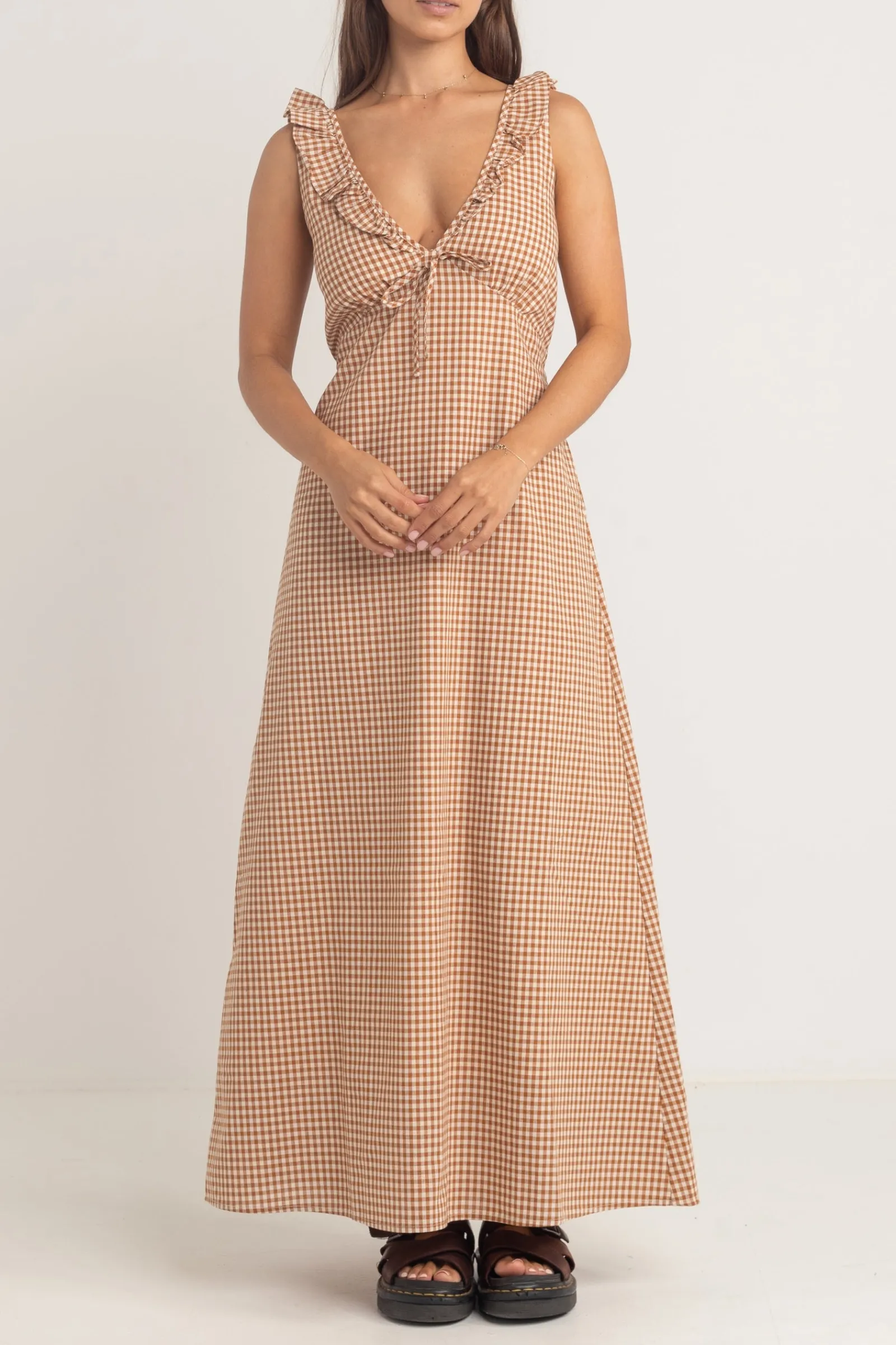 Rhythm Livin Lola Check Ruffle-Women Dresses | Overswim