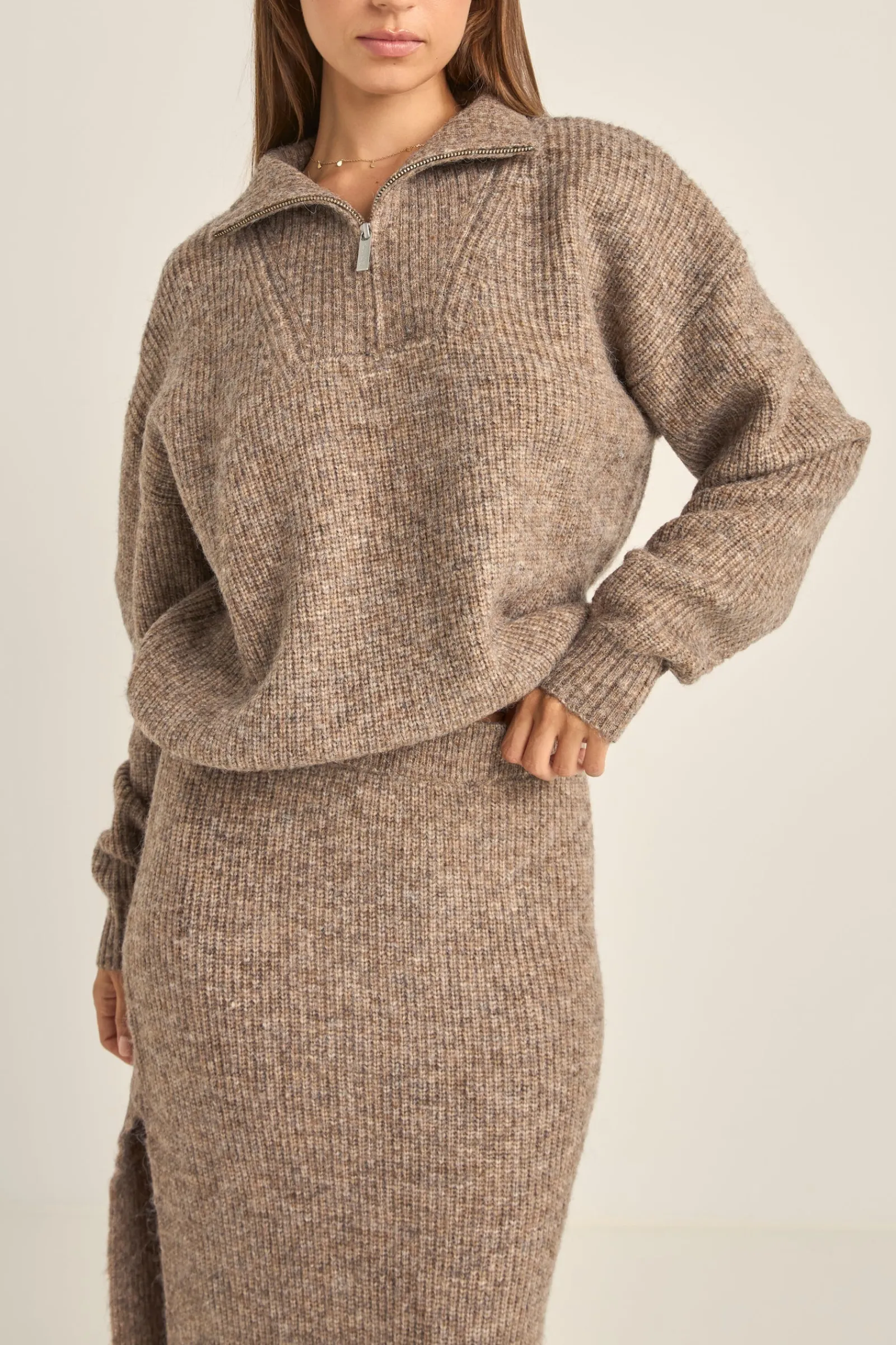 Rhythm Livin Quinn Zip Knit-Women Knits