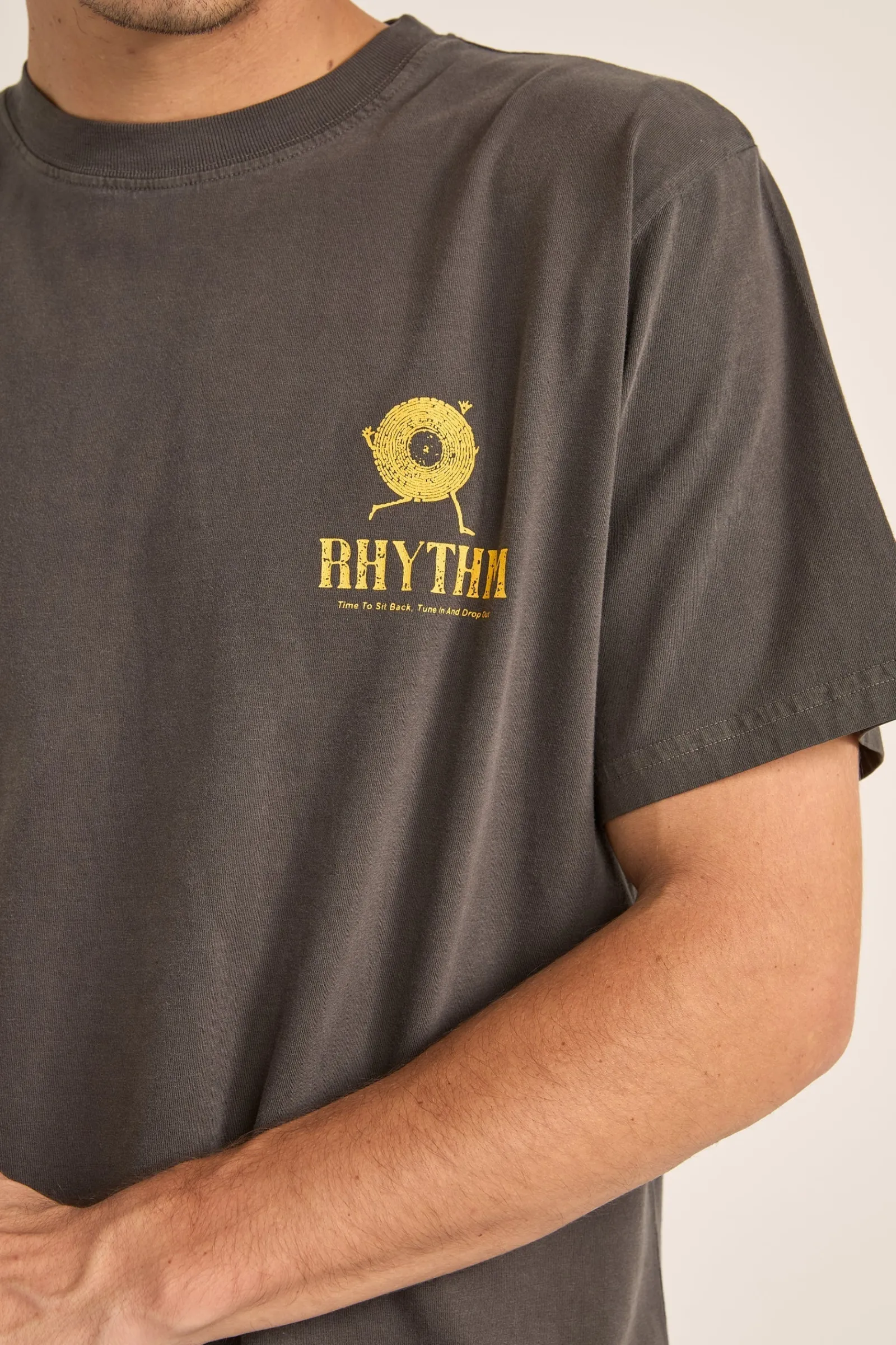 Rhythm Livin Record Vintage Ss T-Shirt Vintage Black- T-shirts