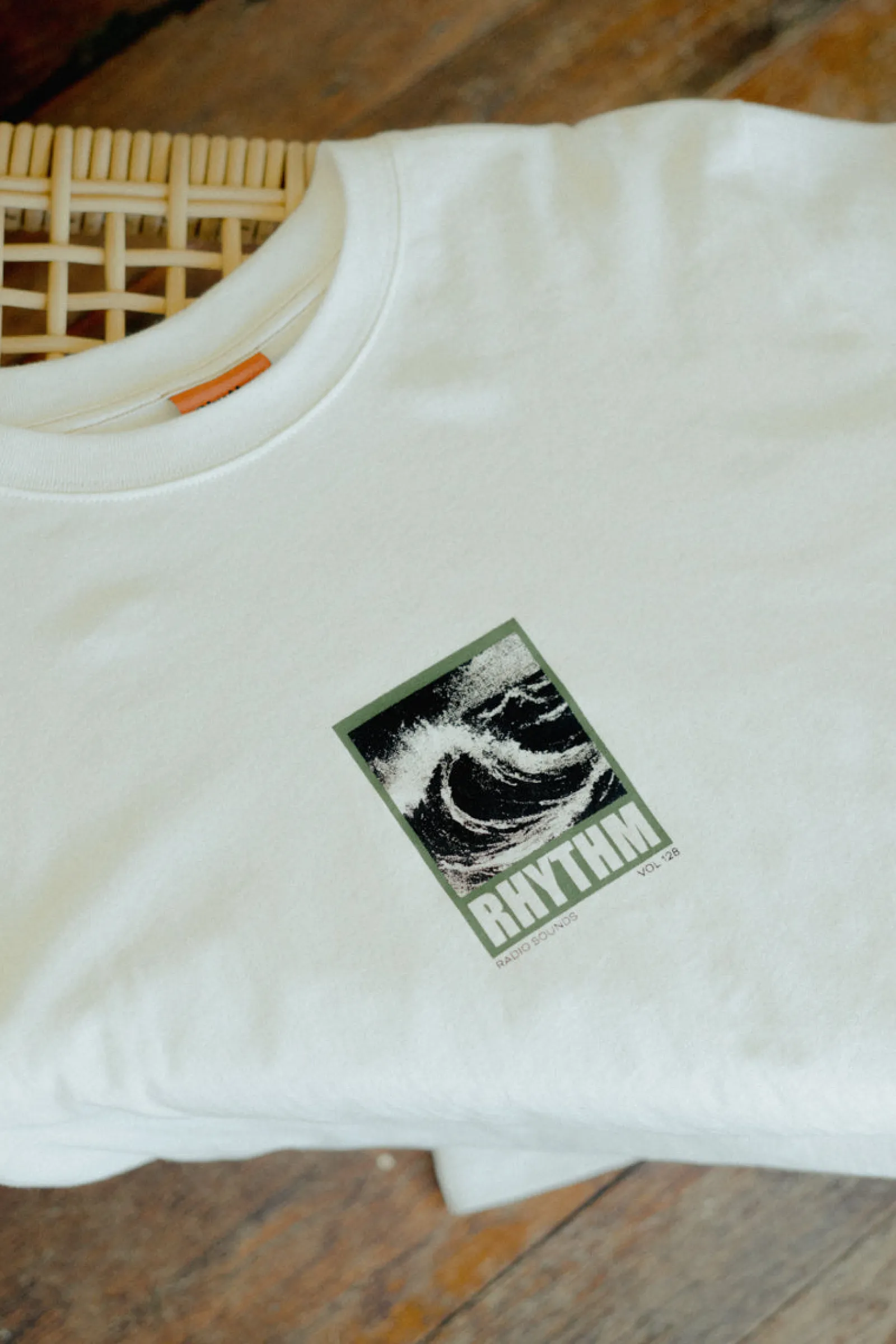 Rhythm Livin Wild Waves Vintage Ss T-Shirt Vintage White- T-shirts